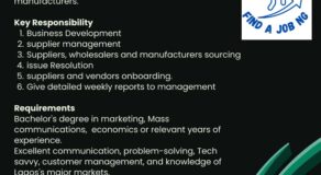Supplier Relations Specialist Job Opening at Sibro in Lagos